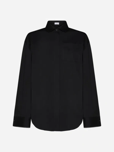 Brunello Cucinelli Monile Cotton-blend Shirt In Black