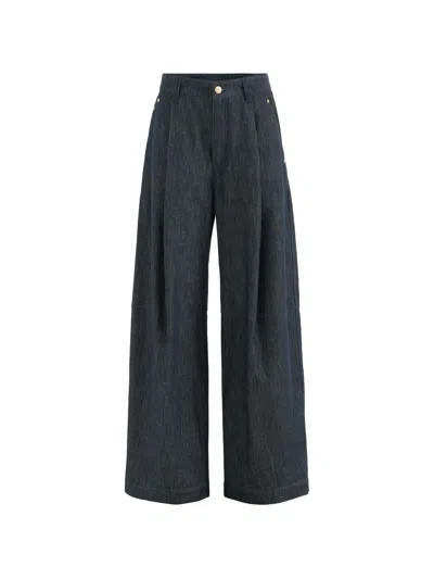 Brunello Cucinelli Monili-embellished Pleated Jeans In Blue