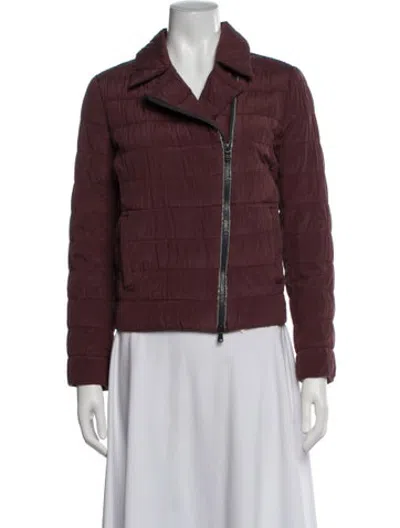 Pre-owned Brunello Cucinelli Nylon Biker Jacket In Burgundy