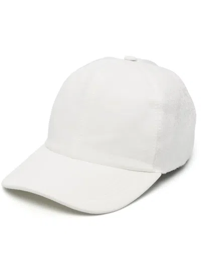 Brunello Cucinelli Paillette Embroidered-back Cotton Felpa Baseball Cap In White