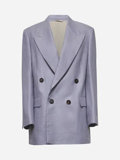 Brunello Cucinelli Purple Gabardine Monili Blazer