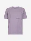 Brunello Cucinelli Purple Jersey Shiny Pocket Detail T-shirt In Purple Ash
