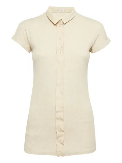 Pre-owned Brunello Cucinelli Ribbed Top In Neutral