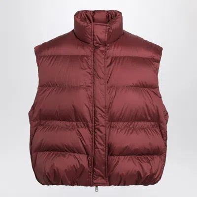 Brunello Cucinelli Rosso Mattone Mini Matte Nylon Sleeveless Down Jacket In Pink