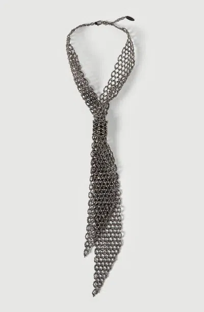Brunello Cucinelli Sterling Silver Tie In Gray
