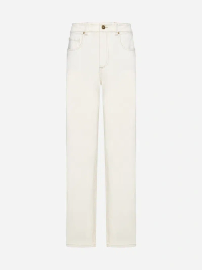 Brunello Cucinelli Straight Leg Jeans In Ivory