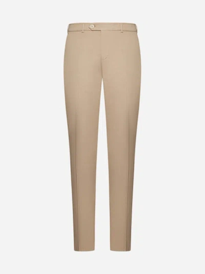 Brunello Cucinelli Stretch Cotton Chino Trousers In Beige