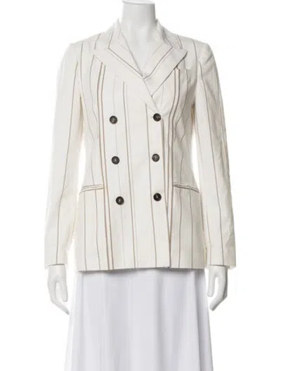 Pre-owned Brunello Cucinelli Striped Blazer In Neutrals