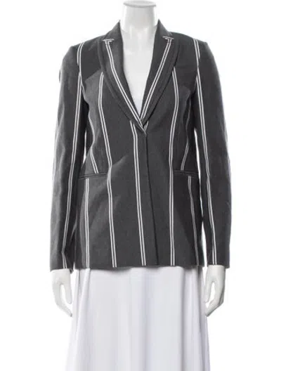 Pre-owned Brunello Cucinelli Striped Blazer W/ Tags In Grey