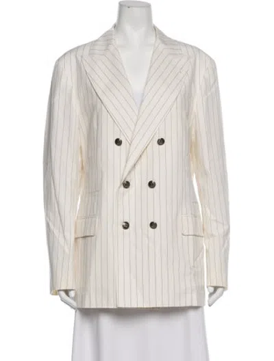 Pre-owned Brunello Cucinelli Striped Blazer W/ Tags In Neutrals