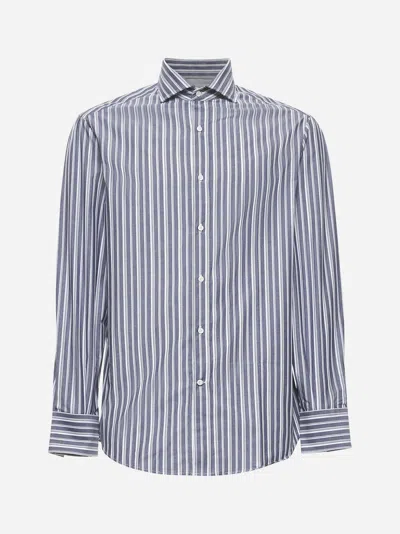 Brunello Cucinelli Striped Cotton Basic Fit Shirt