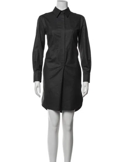 Pre-owned Brunello Cucinelli Virgin Wool Mini Dress In Grey