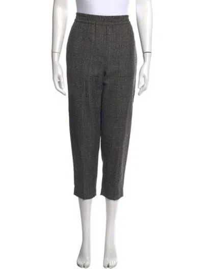 Pre-owned Brunello Cucinelli Virgin Wool Straight Leg Pants In Black/grey/neutrals