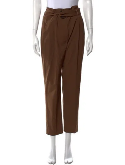 Pre-owned Brunello Cucinelli Virgin Wool Straight Leg Pants In Brown