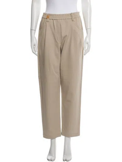 Pre-owned Brunello Cucinelli Virgin Wool Straight Leg Pants In Neutrals