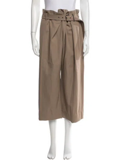 Pre-owned Brunello Cucinelli Virgin Wool Wide Leg Pants In Neutrals