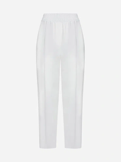Brunello Cucinelli Grey High-waisted Trousers In Natural
