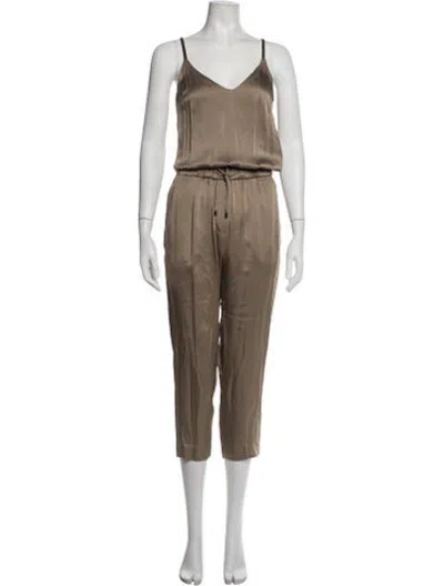 Pre-owned Brunello Cucinelli V-neck Jumpsuit In Neutrals