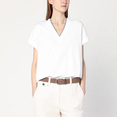 Brunello Cucinelli White Cotton T-shirt