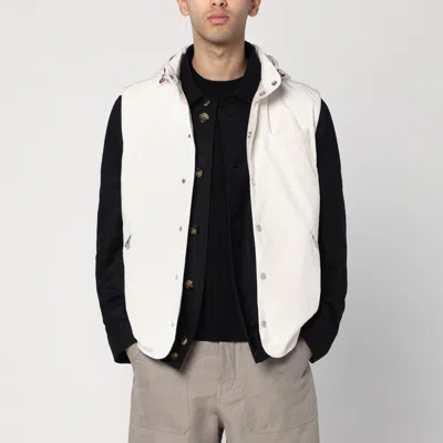 Brunello Cucinelli White Vest In Nylon Blend