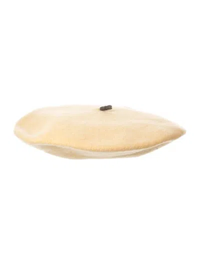 Pre-owned Brunello Cucinelli Wool Cap  W/tags In Yellow