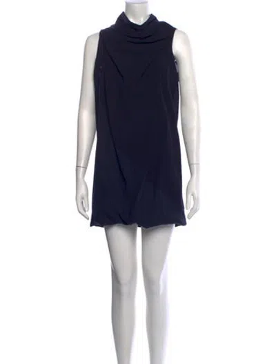 Pre-owned Brunello Cucinelli Wool Mini Dress In Blue