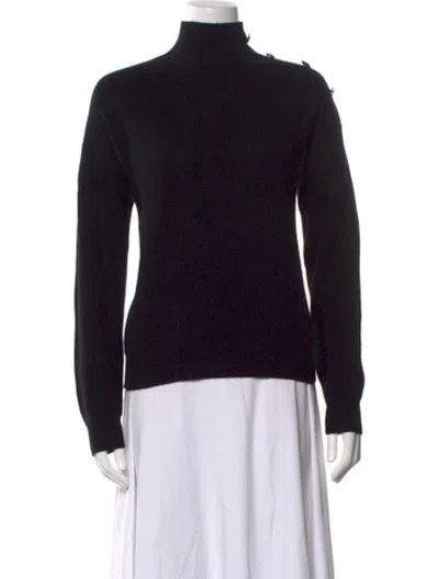 Pre-owned Bruno Magli Cashmere Turtleneck Sweater In Black
