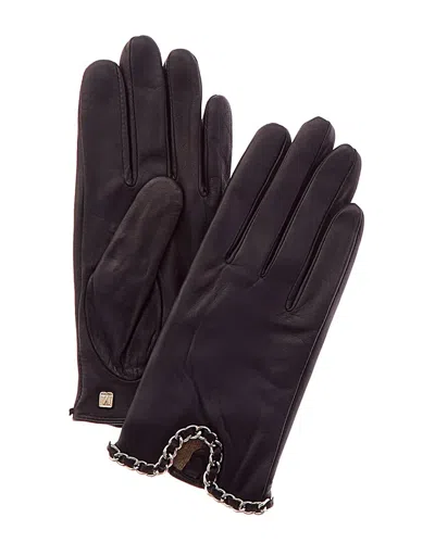 Bruno Magli Cashmere-lined Leather Driver Gloves In Blue