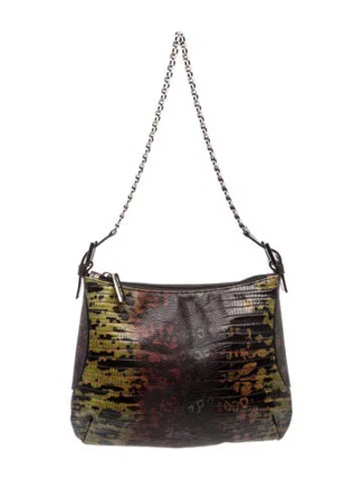 Pre-owned Bruno Magli Leather Shoulder Bag In Black