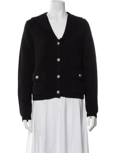 Pre-owned Bruno Magli Merino Wool V-neck Sweater In Black