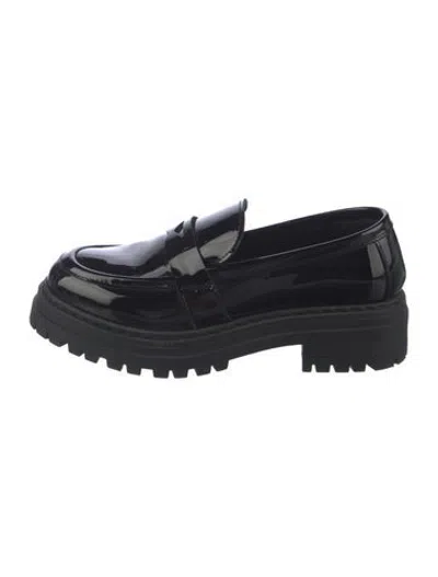 Pre-owned Bruno Magli Patent Leather Loafers In Black