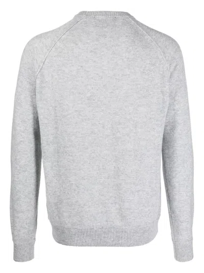 Bruno Manetti Crew Neck Cashmere Sweatshirt In Grey