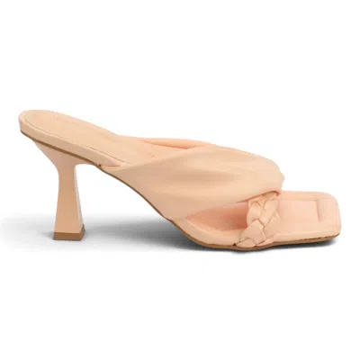 Bruno Menegatti Women's Aralyn Mule Slide Sandal In Soft Peach In Animal Print