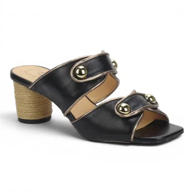 Bruno Menegatti Women's Willow Leather Slide Sandal Mule In Black Pewter