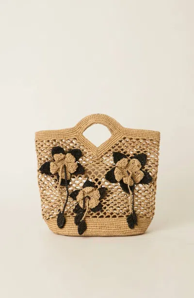 Btb Los Angeles Blaine Top Handle Tote Bag In Natural/black In Multi