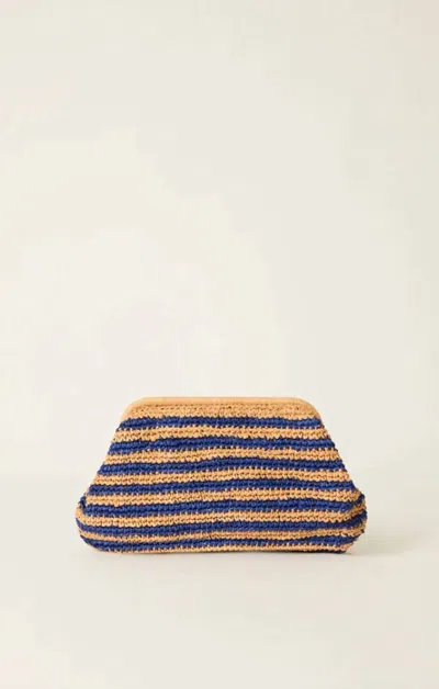 Btb Los Angeles Women's Maeve Striped Clutch In Sand/navy In Multi