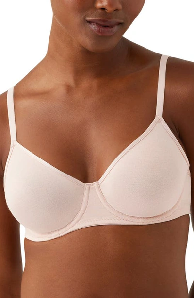 B.tempt'd By Wacoal Cotton To A Tee Underwire Unlined Bra In Rose Smoke