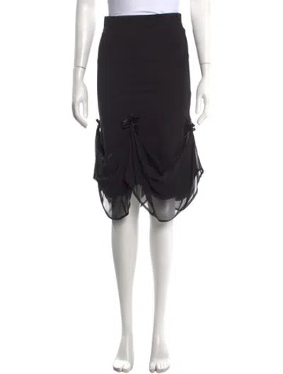 Pre-owned Buci Nyc Ruffle Embellishment Knee-length Skirt In Black