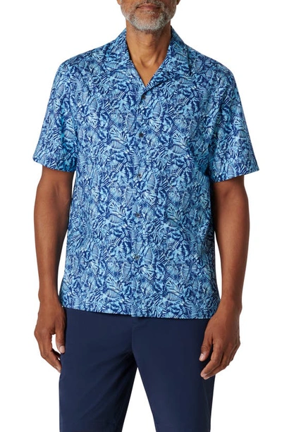 Bugatchi Cole Ooohcotton® Floral Camp Shirt In Air Blue