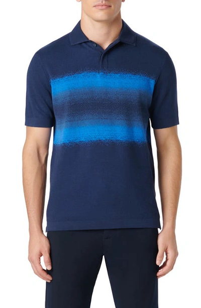 Bugatchi Cotton & Silk Polo In Navy