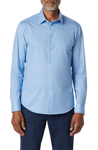 Bugatchi James Ooohcotton® Microprint Button-up Shirt In Air Blue