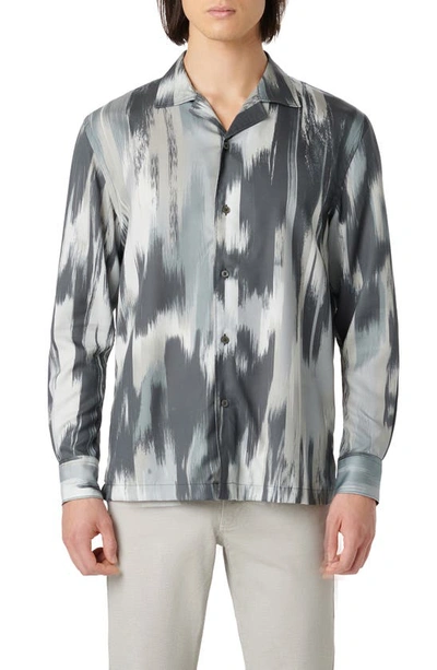 Bugatchi Julian Abstract Print Cotton Button-up Camp Shirt In Willow