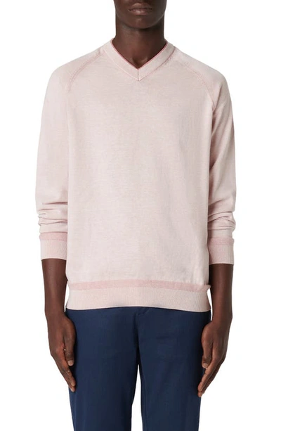 Bugatchi Men's Cotton-silk V-neck Jumper In Dusty Pink