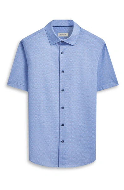 Bugatchi Miles Ooohcotton® Short Sleeve Button-up Shirt In Air Blue