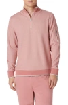 Bugatchi Quarter Zip Pullover In Dusty Pink