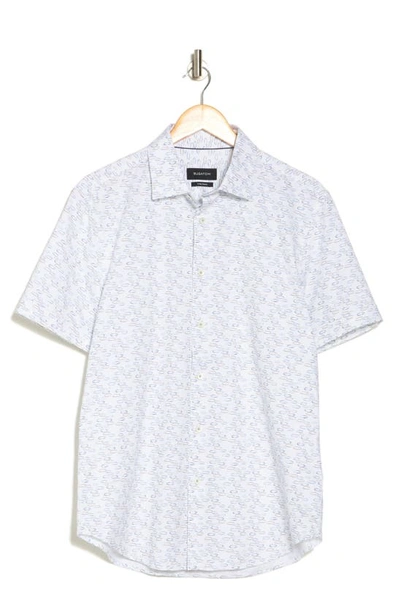 Bugatchi Short Sleeve Stretch Cotton Button-up Shirt In Biscotti