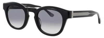 Bugatti Classic Acetate Sunglasses In Bk/ss - Black/sterling Silver / Grey Gradient