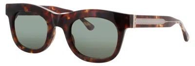 Bugatti Classic Acetate Sunglasses In Trt/wg - Tortoise/white Gold / Green Tint