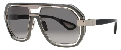 Bugatti Men's  Style 08 Sunglasses With Gradient Lenses, 58-18-145 In Gm/wg - Gunmetal/white Gold / Grey Gradient