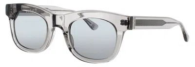 Bugatti Unisex Acetate Sunglasses In Gcry/ss - Crystal Grey/sterling Silver / Blue Tint